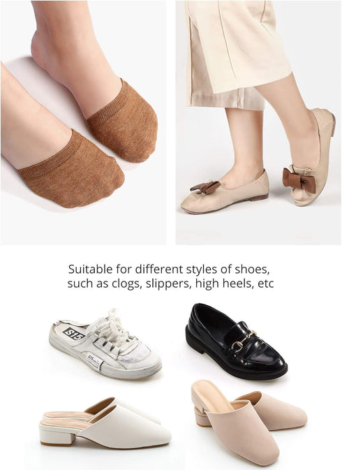 SATINIOR 8 Pairs Toe Topper Socks for Women, Mule Socks Half Toe Socks Toe Topper Liner Half Socks Cotton Socks Seamless...